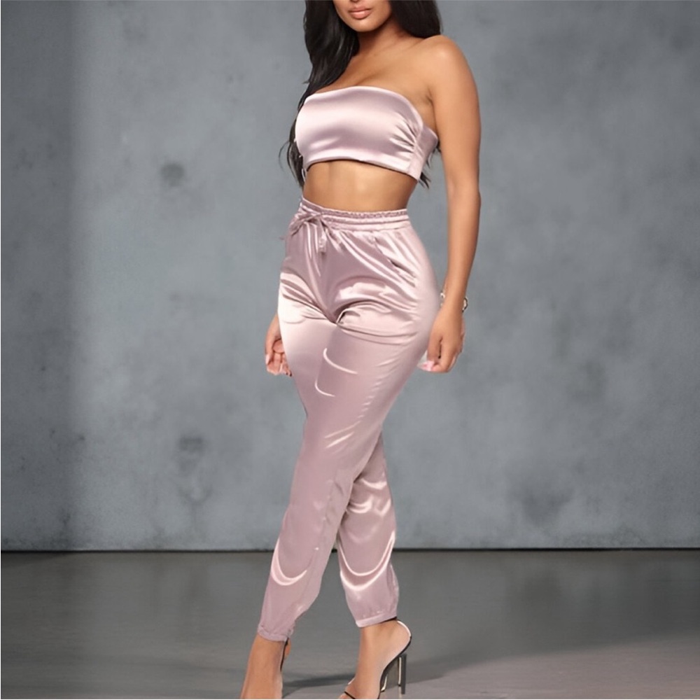 Satin Jumpsuit Set